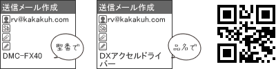 型番をメール送信